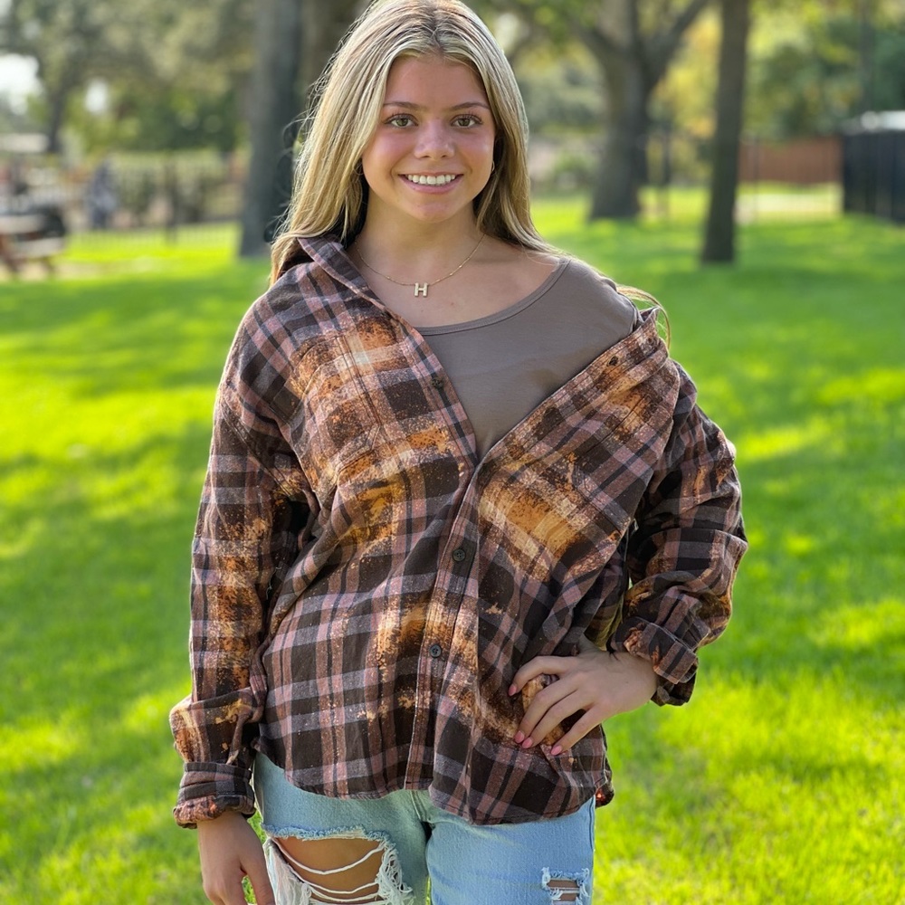 **NWT Malibu Hippie Sandy Sunset Acid Dusted Flannel